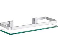 VIXPET Estante de baño de cristal, estante de pared rectangular de 1 nivel, 30 cm