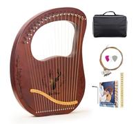 VixxNoxx Arpa de lira, 19 cuerdas de metal de caoba, instrumentos musicales de cuerda con llave de afinación, juego de cuerdas de repuesto, manual (idioma español no garantizado)