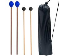 VixxNoxx Juego de mazos de batería - 2 pares de mazos de goma e hilo con bolsa para baquetas, accesorios para instrumentos de percusión para tambor de acero, marimba, bajo, platillos, glockenspiel,