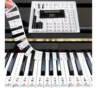 VixxNoxx Pegatinas de silicona para piano, accesorios para piano, notas de piano para principiantes (colorido)