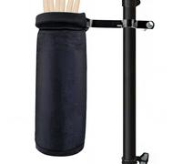 VixxNoxx Soporte para bolsa de baqueta, bolsa portátil para baquetas con abrazadera ajustable, soporte de nailon para baquetas, cepillos y mazos, hasta 8 pares de palos (negro)
