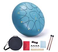 VixxNoxx Tambor de lluvia para jardín exterior, 10 pulgadas, 11 notas, tambor de lengua de acero, instrumento de percusión para yoga, meditación y terapia de sonido, regalo para adultos con bolsa