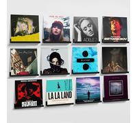 Viymgit Paquete de 12 estantes acrílicos de vinilo de 30,5 cm para almacenamiento de álbumes y discos de vinilo y pantalla, estantes flotantes acrílicos negros para decoración de fotos de pared, barra