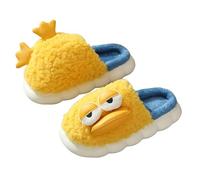 VIYOHOH Zapatillas Estar por Casa Mujer Zapatillas Cálidas para Mujeres Paradas De Fondo Plano Otoño E Invierno De Fondo Grueso Grueso No Deslizante Casas -Amarillo-38-39 (Adecuado para 37-38)