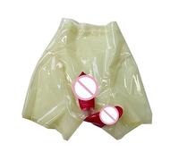 VIYOLI Bragas de látex con 2 fundas de goma de cintura alta de 0,4 mm, transparentes, hechas a medida, Transparente, Por Encargo