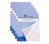 VIZ-PRO Paquete de 5 blocs de papel para Pizarra Rotafolios, A1, blanco, 841 x 594 mm, 25 hojas