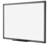 VIZ-PRO Pizarra blanca magnética de pared con marco de aluminio negro, 120 x 90 cm, ideal para oficina, escuela y hogar