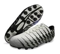 VIZARI Botas de fútbol para niños y niñas Bolt JR FG para exteriores, Blanco, negro, plateado, 27 EU
