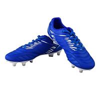 VIZARI Valencia Soft Ground - Botas de fútbol para hombre y mujer, con suela de TPU y acolchado de EVA, botas duraderas ideales para rugby, exteriores y entrenamiento, azul y blanco, 45 EU