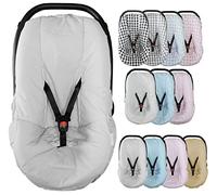 Vizaro Funda Silla Coche Bebé Universal Grupo 0/0+ Algodón Ideal Verano - Marca Gris Lunares