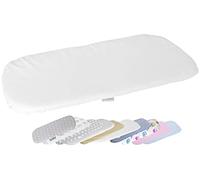 Vizaro - Sábana Bajera para Colchón de Capazo de Carrito de Bebé Ajustable 70-80 x 30-35cm - 100% Algodón - Hecho UE, OekoTex - Bordado Blanco