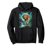 Vizsla Aurora Borealis, Aurora Boreal, Perro, Bosque Lunar Sudadera con Capucha