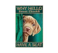 Vizsla - Póster en lienzo con texto en inglés "Please Sit Down" (60 x 90 cm)