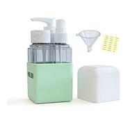 VizWqm Kit de contenedor de cosméticos cuadrado recargable 4 en 1, botellas de aseo de tamaño de viaje, botellas de viaje portátiles aprobadas por la TSA, botellas vacías para loción, champú