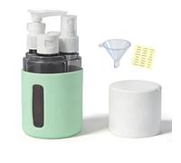 VizWqm Kit de contenedor de cosméticos redondo recargable 4 en 1, botellas de aseo de viaje portátiles a prueba de fugas, botellas de viaje aprobadas por la TSA, tarros vacíos para cosméticos, loción