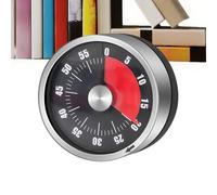 Vjeybv Temporizador de cocina, temporizador mecánico de cocina, herramienta de acero inoxidable, cuenta regresiva de 0 a 60 minutos para preparación de comidas, chef, estudiantes, profesores, adultos