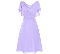 VJGOAL Mujer Color sólido Manga de Volantes Boda Dama de Honor Cintura Alta Fiesta Bola Formal Vestido de Fiesta Cóctel Fiesta de Noche Vestido de Gasa