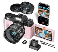 VJIANGER Cámara de vlogging 4K para cámara Digital Youtube de 48 MP para fotografía y Video con visualización abatible, Enfoque Manual, Zoom Digital de 16X, Gran Angular de 52 mm y MacroLens,