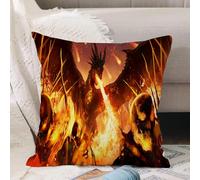 VJIZLOQB Fundas Cojines,Fundas de Cojines Decorativo Fundas Cojin Poliéster por Sala de Dormitorio Sofá,Un furioso dragón Negro destruye al ejército de los no Muertos con un Aliento de,40x40cm