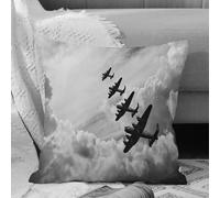 VJIZLOQB Fundas Cojines,Fundas de Cojines Decorativo Fundas Cojin Poliéster por Sala de Dormitorio Sofá,Avión, Imagen Retro de los bombarderos Lancaster de Battle Royale,40x40cm