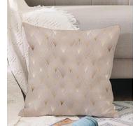 VJIZLOQB Fundas Cojines,Fundas de Cojines Decorativo Fundas Cojin Poliéster por Sala de Dormitorio Sofá,Patrón Art Decó sin Costuras con Azulejos de Abanico con Rayas Doradas.,40x40cm