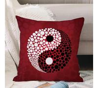 VJIZLOQB Fundas Cojines,Fundas de Cojines Decorativo Fundas Cojin Poliéster por Sala de Dormitorio Sofá,Símbolo de Yin Yang con Vector de explosión de Estrella también Disponible en mi,30x30cm