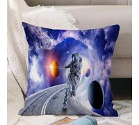 VJIZLOQB Fundas Cojines,Fundas de Cojines Decorativo Fundas Cojin Poliéster por Sala de Dormitorio Sofá,Astronauta roba Planeta. Técnica Mixta,50x50cm