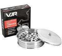 VJR- Bandeja para la Santa Comunión Cristiana con Tapa - Paquete de 1 Acero Inoxidable Plateado | Suministros para la Comunión de la Iglesia | Artículos de Comunión