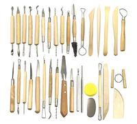 Vjsujehgy 35 Piezas de Herramientas de CeráMica Conjunto para Esculpir Arcilla Herramientas de Limpieza de Arcilla Kit de Pintura Rupestre para Escultura ArtesaníAs de Arte de CeráMica