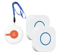 Vjsujehgy Buscapersonas Inalámbrico Timbres de Puerta Inalámbricos Botón de Llamada Buscapersonas 4 Engranajes 350 M Para/Ancianos/Pacientes/Discapacitados/Mujer Embarazada Enchufe Europeo