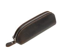 Vjsujehgy Estuche Retro de de PU con Soporte para BolíGrafo y Cremallera Estuche de PapeleríA para Estudiantes/Gente de Negocios/Oficina