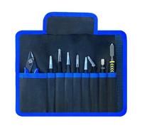 Vjsujehgy Juego de 9 Pinzas Diagonales Electrónicas, Bolsa de Palanca, Pinzas para Extensiones de Pestañas Postizas, Pinzas para Cejas