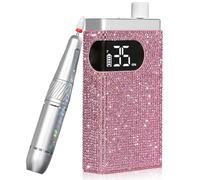 Vjsujehgy Máquina Pulidora Eléctrica Inalámbrica para Uñas con Pantalla HD Portátil Recargable de Diamante, Taladro Acrílico de 35000 RPM B