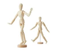 Vjsujehgy Paquete De 2, 8 Pulgadas Y 12 Pulgadas, Modelo De Marioneta De Figura, Maniquí Masculino De Madera, Soporte Para Bocetos Y Dibujos
