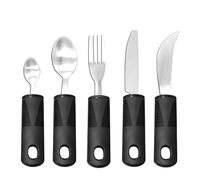 Vjsujehgy Utensilio Adaptable Sin Peso, Mangos Antideslizantes para Temblores de Manos, Artritis, Enfermedad de Parkinson o Uso en Ancianos, Paquete de 5