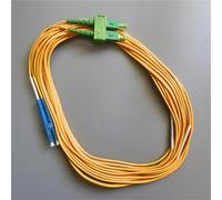 VJSUWI Cable de conexión de fibra óptica LC/UPC-SC 2,0mm FTTH, Cable de conexión convertidor de doble núcleo de modo único, Cable de fibra óptica de 12/15/20M(LC UPC SC AP15M)