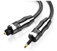 VJSUWI Cable Digital Toslink a Mini Toslink Cable de Fibra óptica SPDIF de 3,5mm Adaptador de Cable de Audio óptico 3,5 5m 10m(Spdif Optical Cable,3-m)