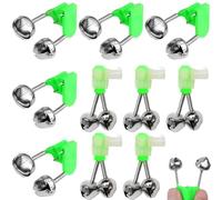 VJUYSW 10 Piezas Campanas gemelas caña de Pescar Campanas de Alarma Clip Tackle Noche mar caña de Pescar Campanas de Pesca Campanas Dobles Abrazadera de Varilla Clip de Doble Alarma Campanas