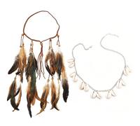 VJUYSW 2diadema de Plumas, Tocado Boho, Diademas de Plumas Indias, postizo, Festival, Disfraz, bisutería para Mujer