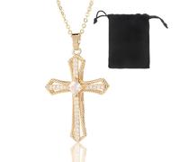 VJUYSW Collar de Cadena Cruzada para Mujer, Cadena Hipoalergénica Chapada en Oro de 18 Quilates, Regalo de Joyería de Moda, para Esposa, Novia, Madre, Hija