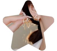 VJUYSW Pendientes de garra de plata de puño de garra para mujer Pendientes que parecen múltiples piercings Pendientes de oruga de oreja de plata dorada Chicas adolescentes（Oro）