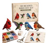 Vjyibpb Diy Animal Beading Kit,4-Pack DIY Animals Beading Set With Instructions,Cute Bird & Animal Craft Set,Tiny 3D Beaded Kit,For Adults Beginners Enthusiasts Friends Home School(B)