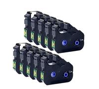 VJZYUTSW 10/5pcs Compatible LB-200BK MK-RS100B PT-200BK para impresoras MK2600 MK2500 MK2100 MK2000 MK1500 MK1100 Marca 1 Pro M-11C M-1STD(LB-200BK 10pcs)