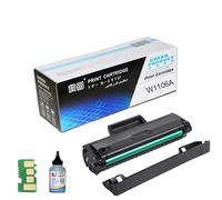 VJZYUTSW 106A W1106A Cartucho de tóner Compatible para Modelos de Impresora láser 107A 107R 107W MFP 135A 135R 135W 137FNW BK 1K 2K 3K 5K con Chip(1Set)