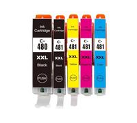 VJZYUTSW Cartucho de Tinta PGI-480 Compatible para impresoras Que Incluyen PGI-480 CLI-481 TS704 TR7540 TR8540 TS6140 TS9540 TS6240 TR7540(5Color)