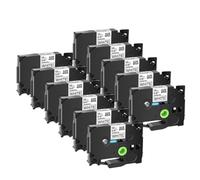 VJZYUTSW Cintas de Etiqueta de 11pk Negro sobre Blanco compatibles con TZE-231 131 631 335 Cintas laminadas de 12 mm para Fabricantes de Etiquetas H110 Compatible(11PK Black on Gold)