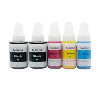 VJZYUTSW GI-190 490 790 890 990 Tintas de Tinta de Recarga a Base de Agua de Color de Color Compatible para G1200 G2200 G3200 G4200 G1500 G2500 Impresoras(2BK 1C 1M 1Y)