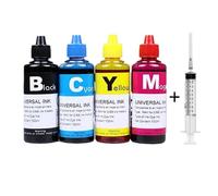 VJZYUTSW Kit de Tinta de Recarga Universal de 100 ml Compatible con impresoras de Tinta Ciss Ciss Ink(1BK 1C 1Y 1M)