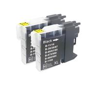 VJZYUTSW LC38 LC39 LC61 LC65 LC980 LC985 LC990 LC1100 Cartucho de Tinta Compatible con DCP-J125 185C 195C J315W DCP-145C 185C 385C 535 535 Impresión(K 2PC)