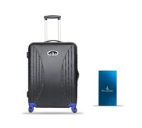 VK Vivien Kondor London Maleta de cabina + banco de energía combinada, maleta de equipaje pequeña con cargador portátil delgado de 10000 mAh, Blue, Black Cabin Suitcase, Juego de equipaje